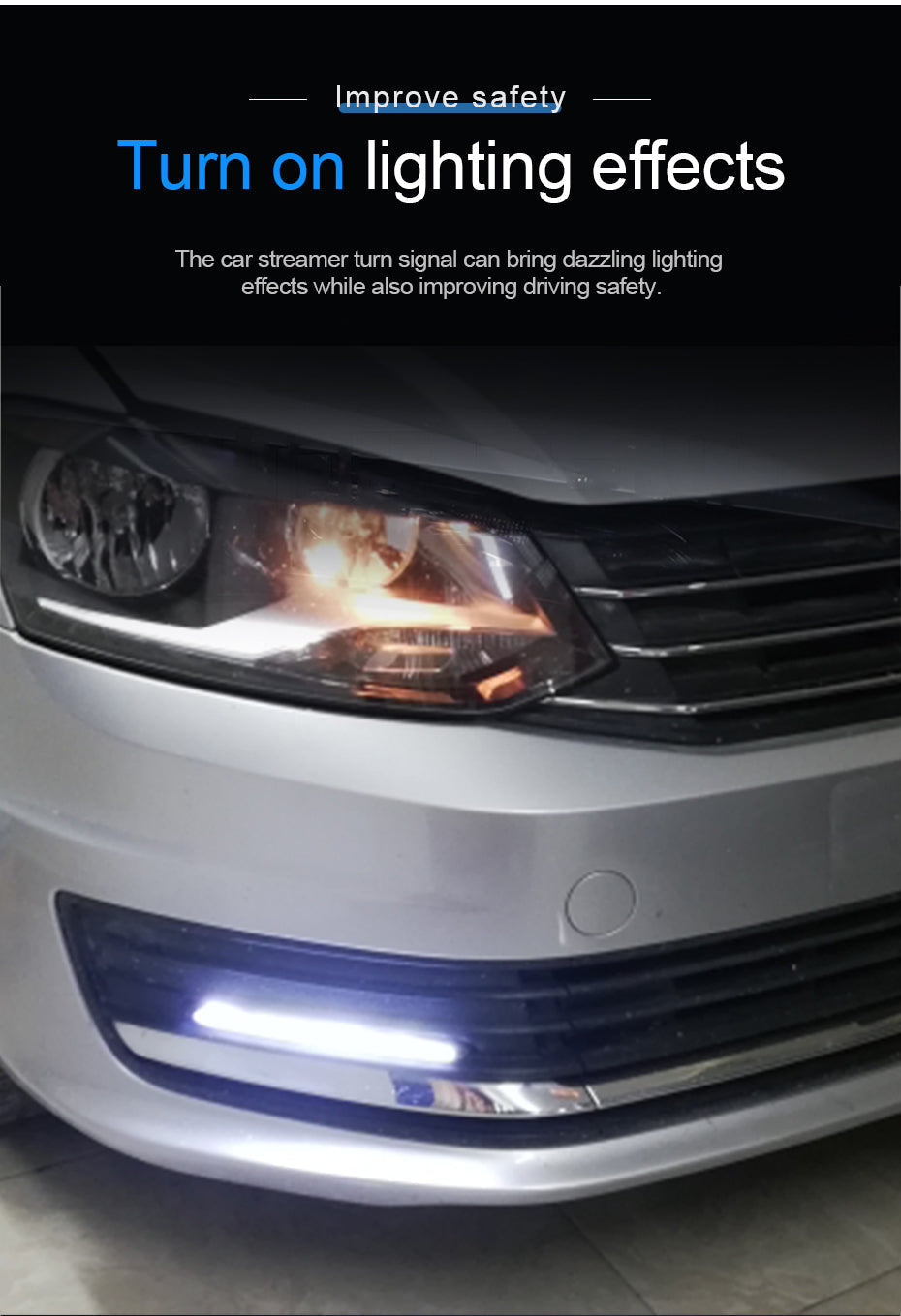 2-Pack Waterproof Car Turn Signal LED Light Strips