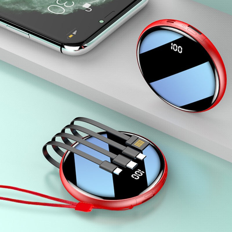 20000mAh Ultra-Thin Portable Power Bank with LED Display & Built-In Cables