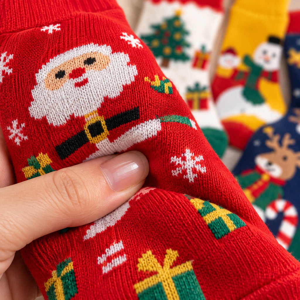 24 Days of Christmas Socks Advent Calendar, 12-Pair Mystery Sock Gift Box, Random Festive Designs, Holiday Countdown Chr