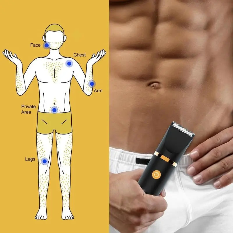 3-in-1 Electric Body Groomer for Men – Precision Trimming for Body, Face & Intimate Areas