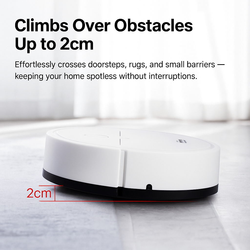 3-in-1 Robot Vacuum Cleaner with Powerful Suction and Smart Navigation for Pet Hair