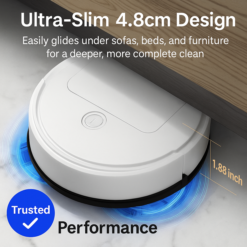 3-in-1 Robot Vacuum Cleaner with Powerful Suction and Smart Navigation for Pet Hair