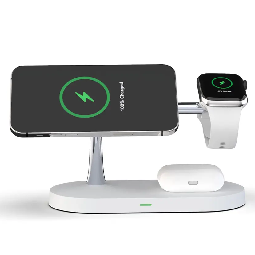 3-in-1 Wireless Charging Station for Phone, Watch & Earbuds – Fast Charge with Modern Design