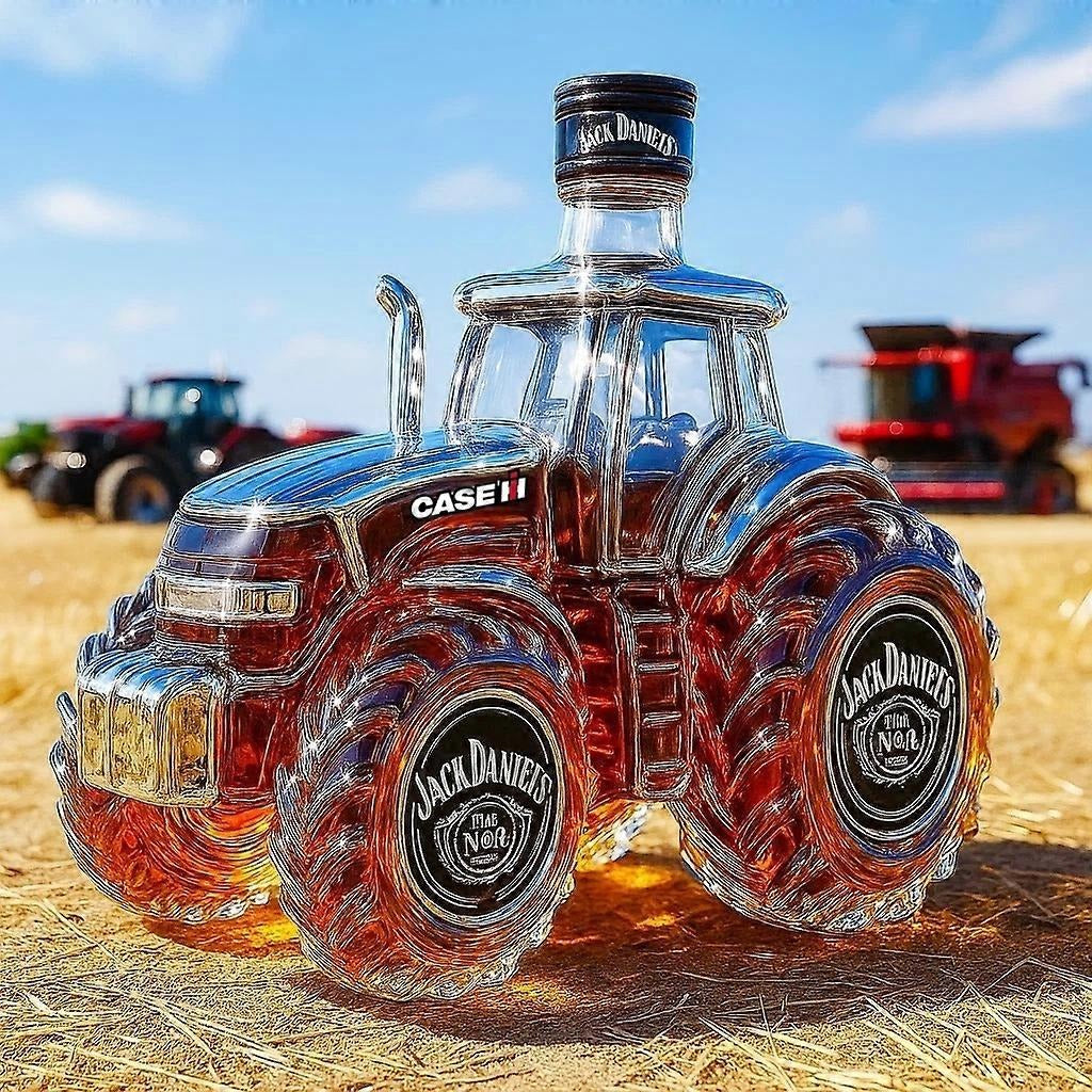 300 ml Whiskey Decanter with 3D Tractor Design – Elegant Whiskey Set, Glass Liquor Bottle