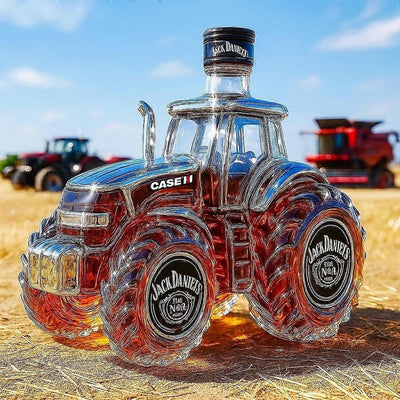 300 ml Whiskey Decanter with 3D Tractor Design – Elegant Whiskey Set, Glass Liquor Bottle