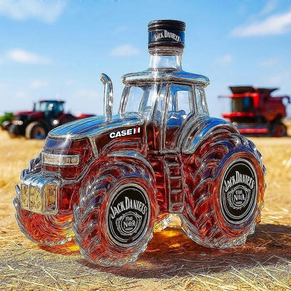 300 ml Whiskey Decanter with 3D Tractor Design – Elegant Whiskey Set, Glass Liquor Bottle