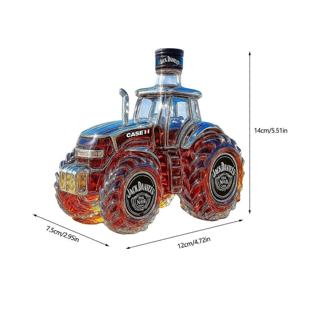 300 ml Whiskey Decanter with 3D Tractor Design – Elegant Whiskey Set, Glass Liquor Bottle