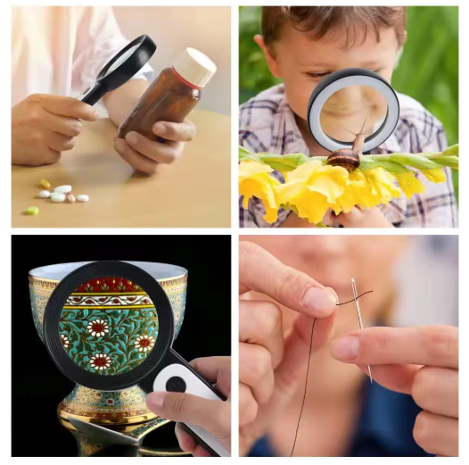 30x Magnifying Glass with LED Light for Seniors