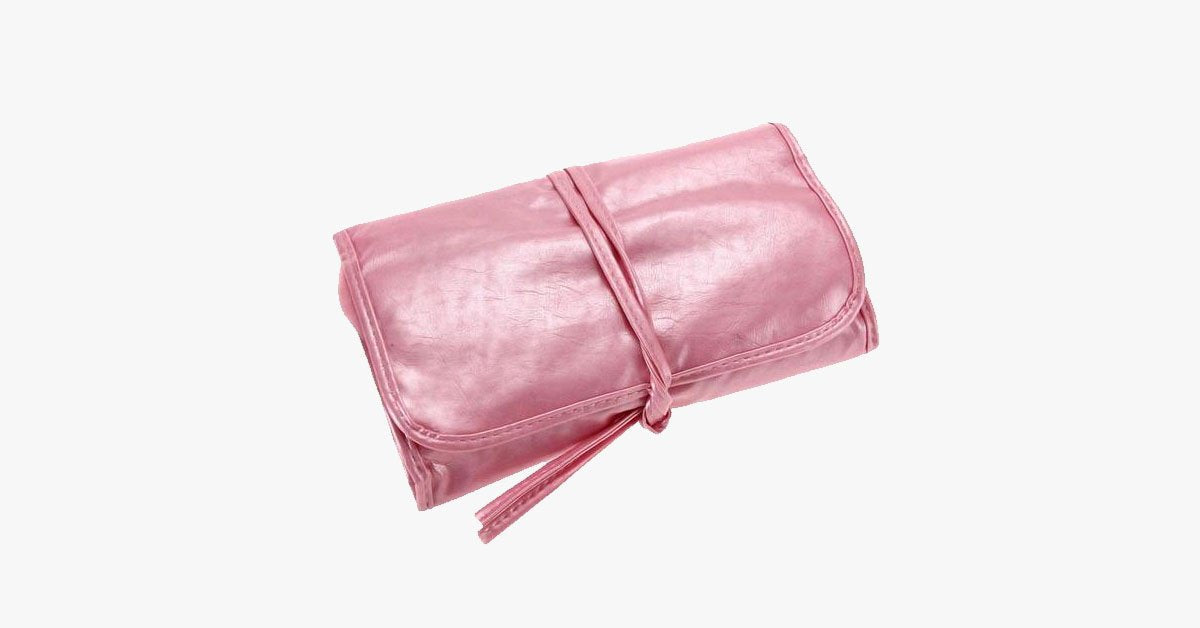 32-Piece Professional Pink Makeup Brush Set with Case