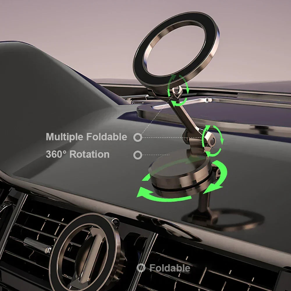 360° Foldable Magnetic Car Phone Holder – Adjustable & Secure Mount for All Smartphones