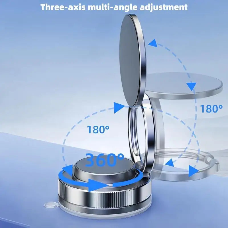 360° Rotatable Magnetic Car Phone Holder with Suction Mount