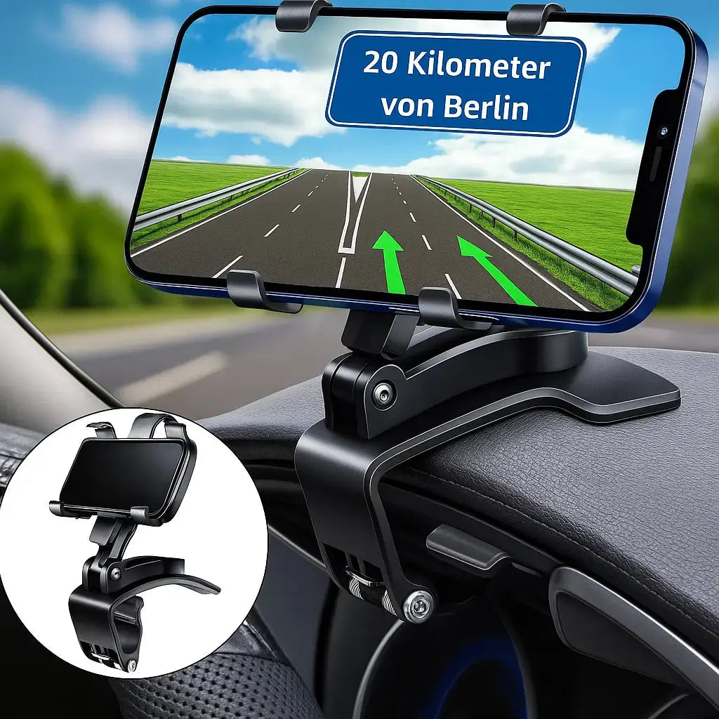 360° Rotating Car Phone Holder – Secure Dashboard & Visor Mount
