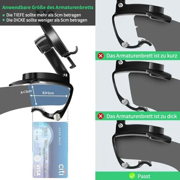 360° Rotating Car Phone Holder – Secure Dashboard & Visor Mount