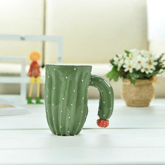 3D Cactus Ceramic Coffee Mug