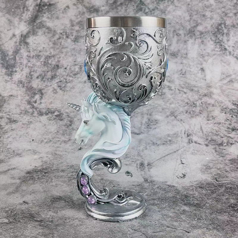 3D Carved Vintage Champagne Glass