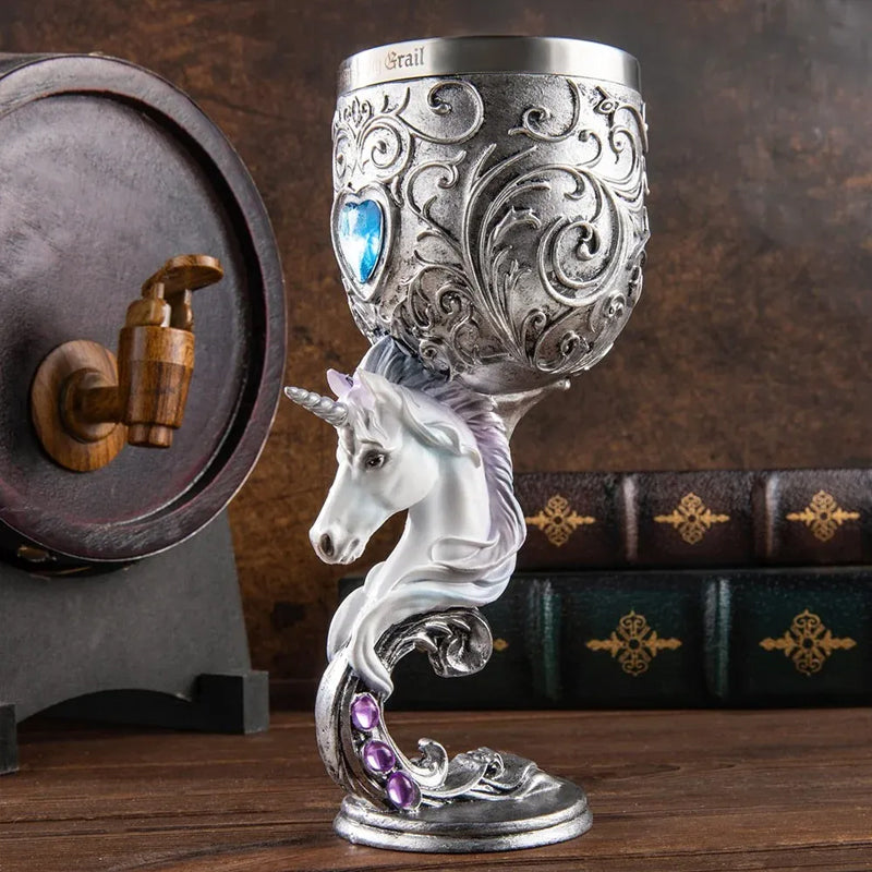 3D Carved Vintage Champagne Glass