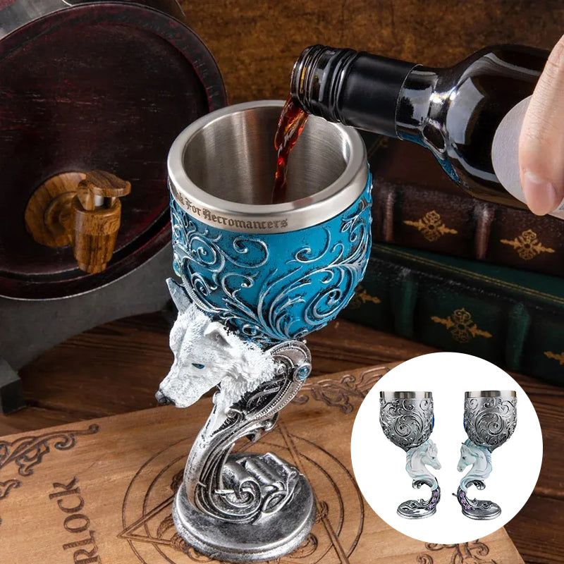 3D Carved Vintage Champagne Glass