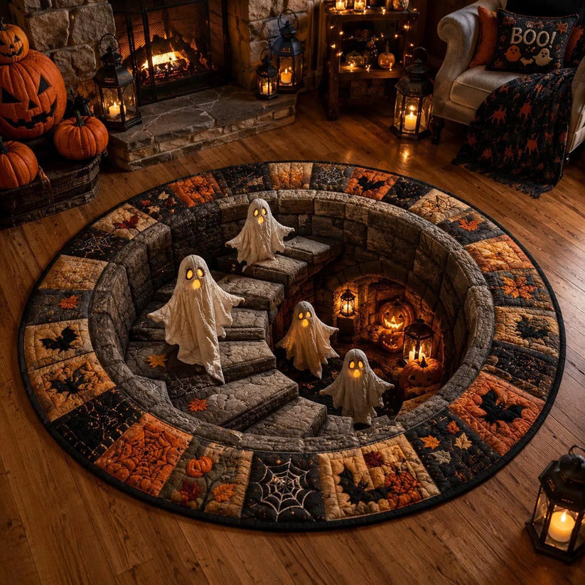 3D Skeleton Vortex Halloween Rug