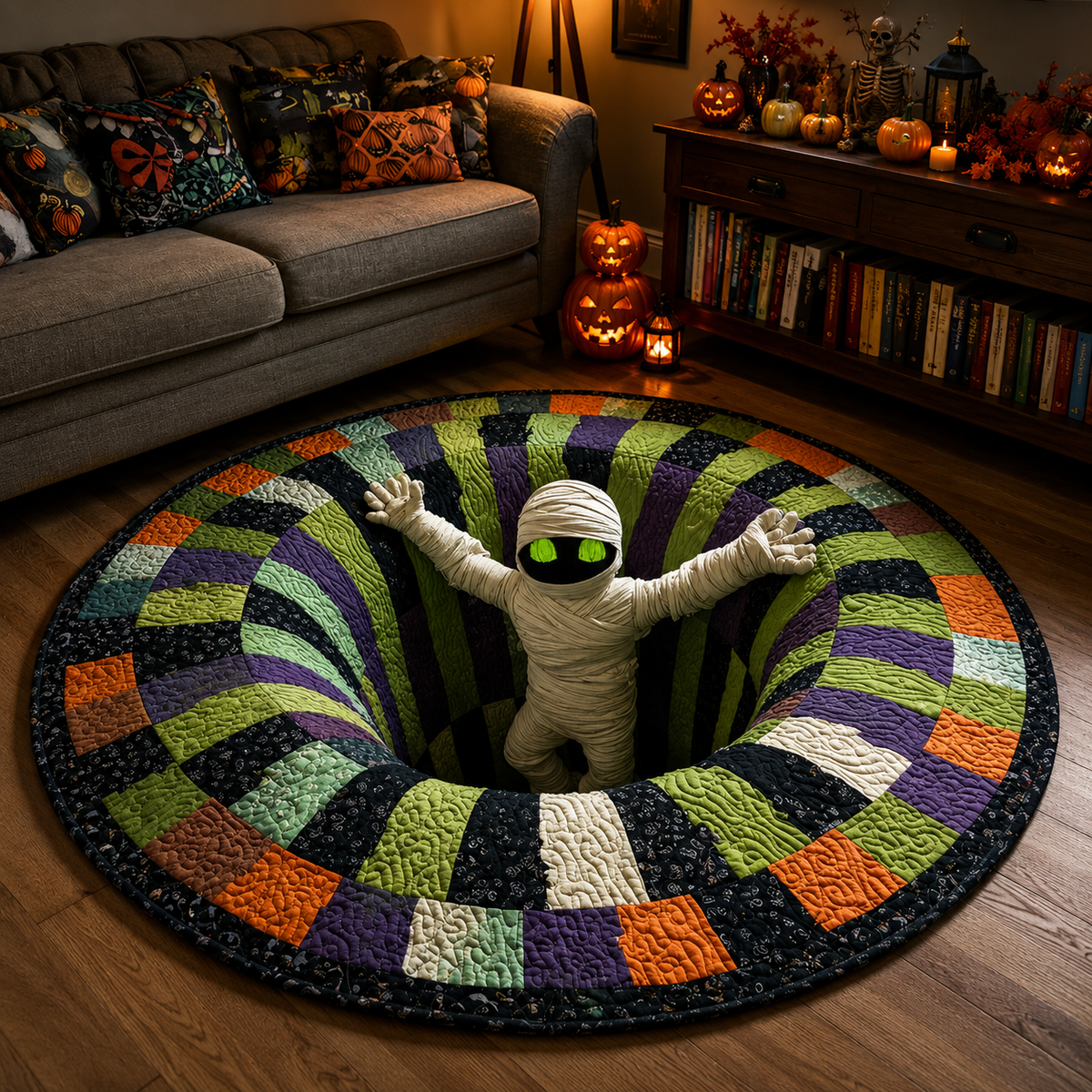 3D Skeleton Vortex Halloween Rug