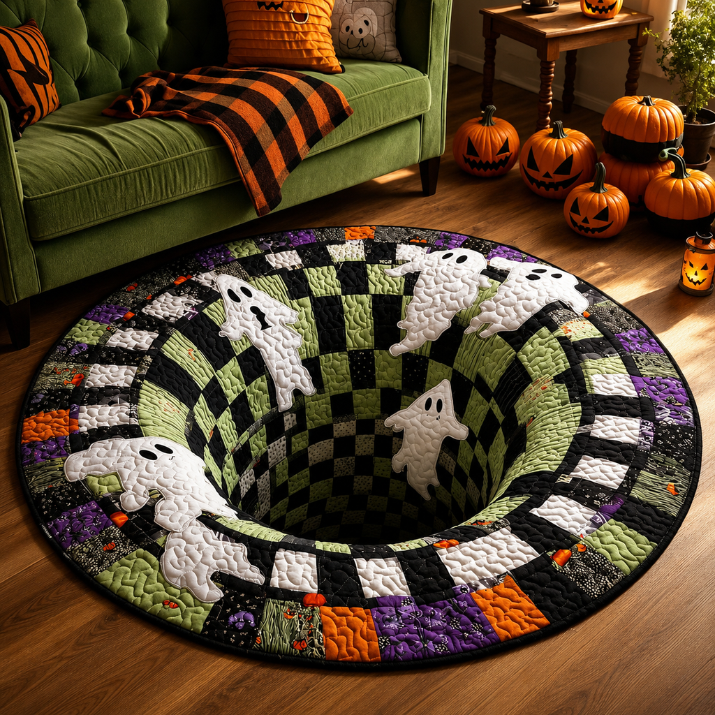 3D Skeleton Vortex Halloween Rug