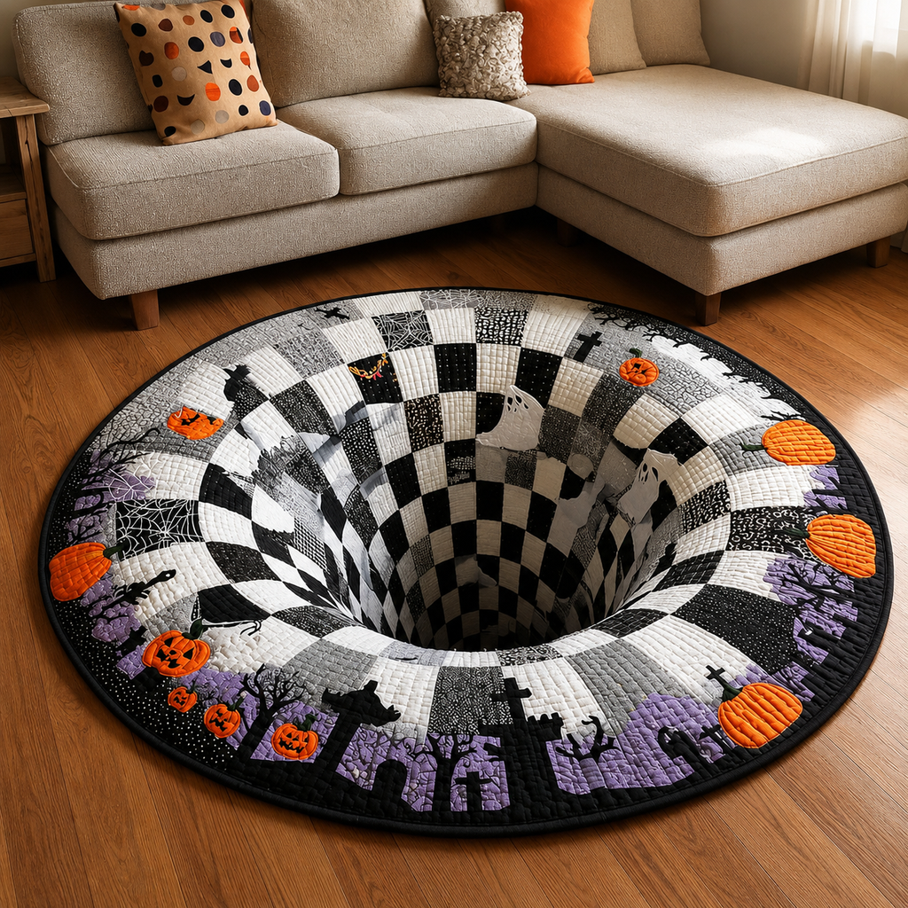 3D Skeleton Vortex Halloween Rug