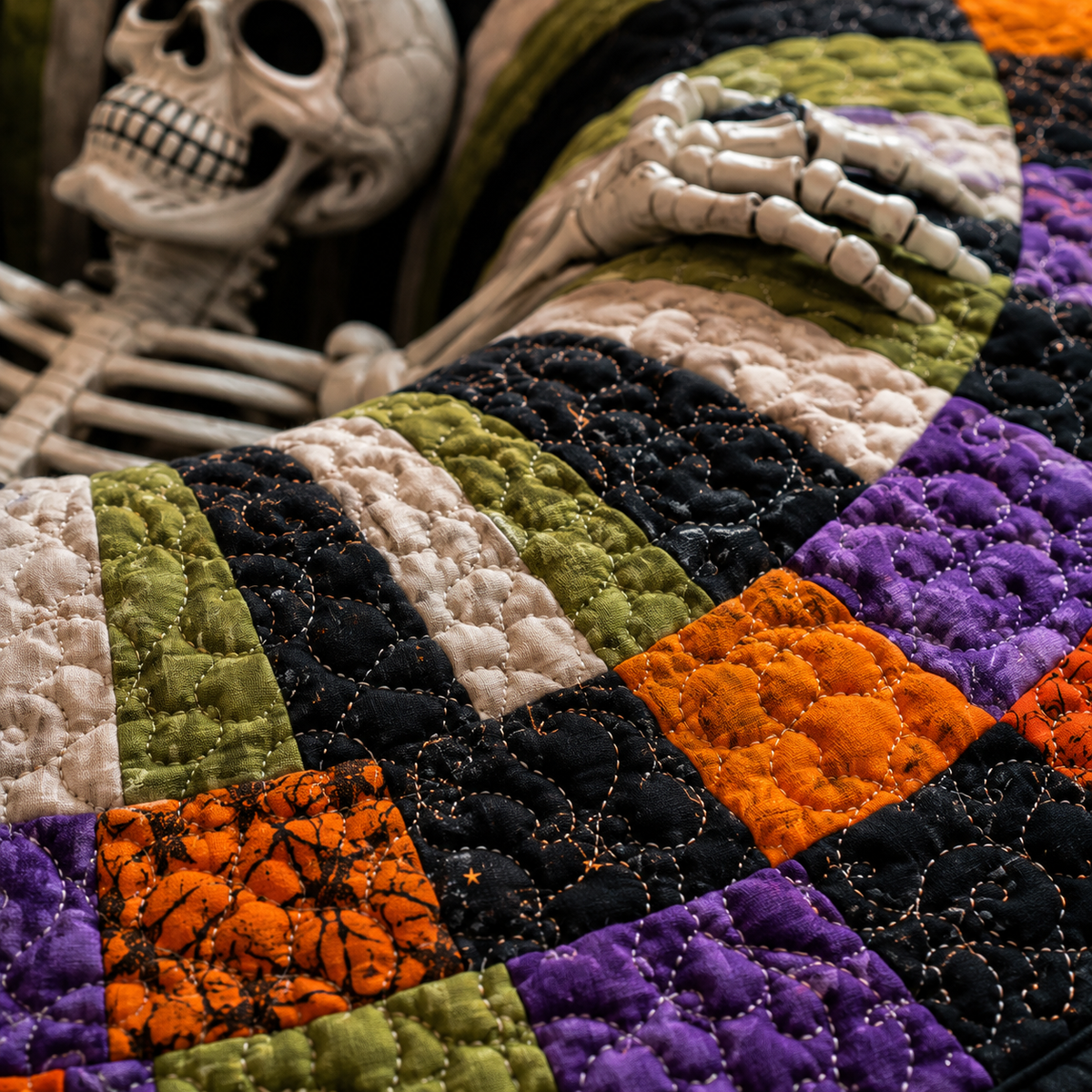 3D Skeleton Vortex Halloween Rug