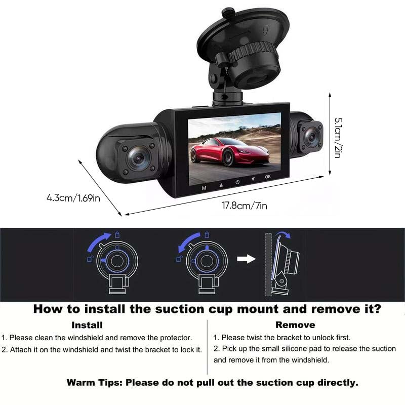 4-Channel FHD Car Camera with 360° Vision