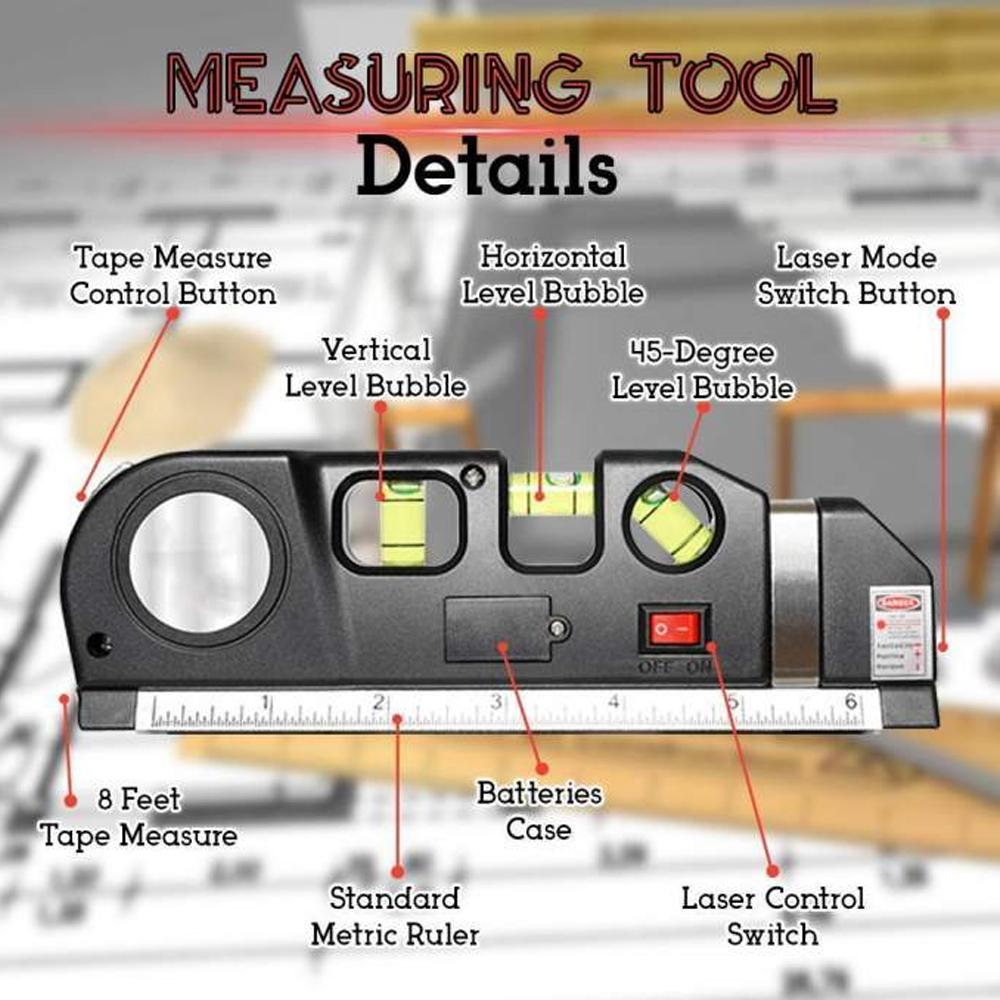 4-in-1 Laser Level Measuring Tool – Multifunctional DIY Essential