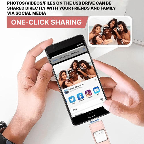 4-in-1 USB Flash Drive for iPhone & Android – 128GB High-Speed Storage for Photos, Videos & Files