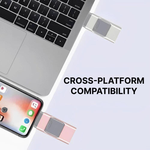 4-in-1 USB Flash Drive for iPhone & Android – 128GB High-Speed Storage for Photos, Videos & Files