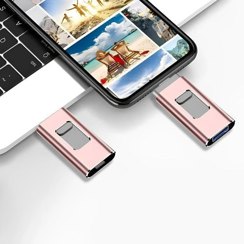 4-in-1 USB Flash Drive for iPhone & Android – 128GB High-Speed Storage for Photos, Videos & Files