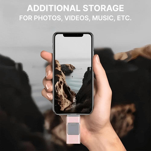 4-in-1 USB Flash Drive for iPhone & Android – 128GB High-Speed Storage for Photos, Videos & Files