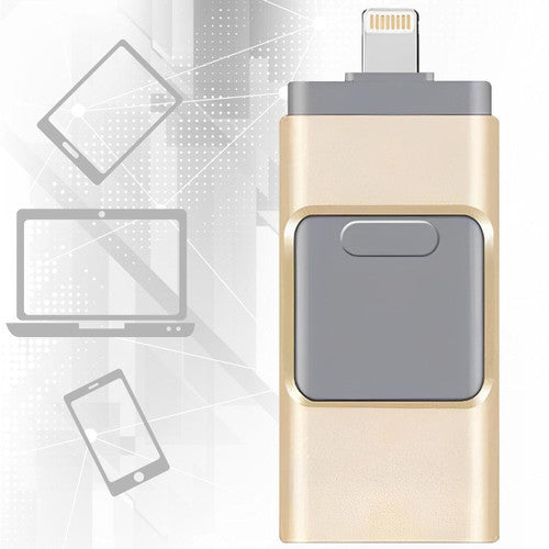 4-in-1 USB Flash Drive for iPhone & Android – 128GB High-Speed Storage for Photos, Videos & Files