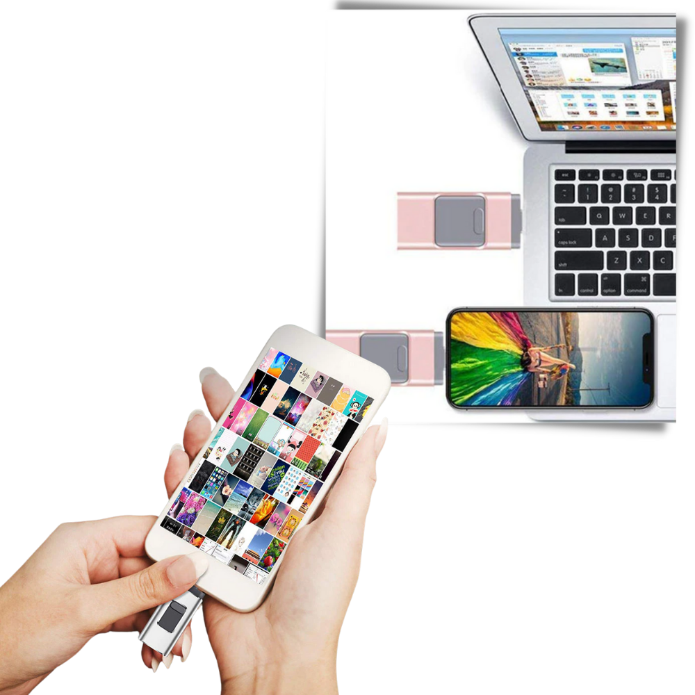 4-in-1 USB Flash Drive with Lightning, USB-C & Micro USB