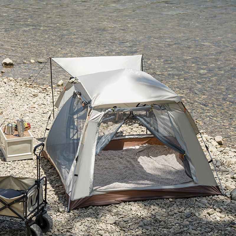 4-Person Camping Tent with Expandable Sun Canopy