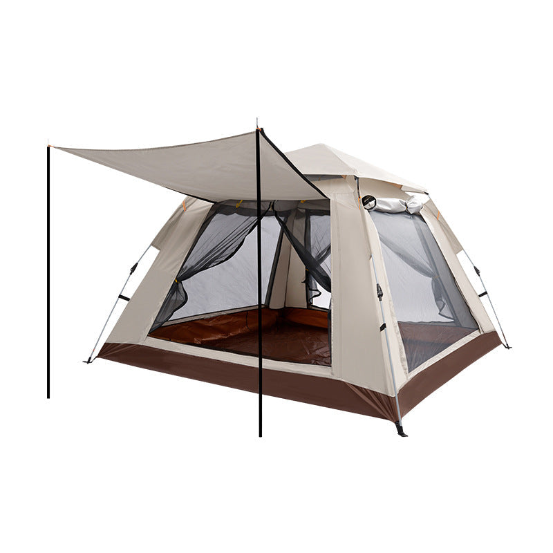 4-Person Camping Tent with Expandable Sun Canopy