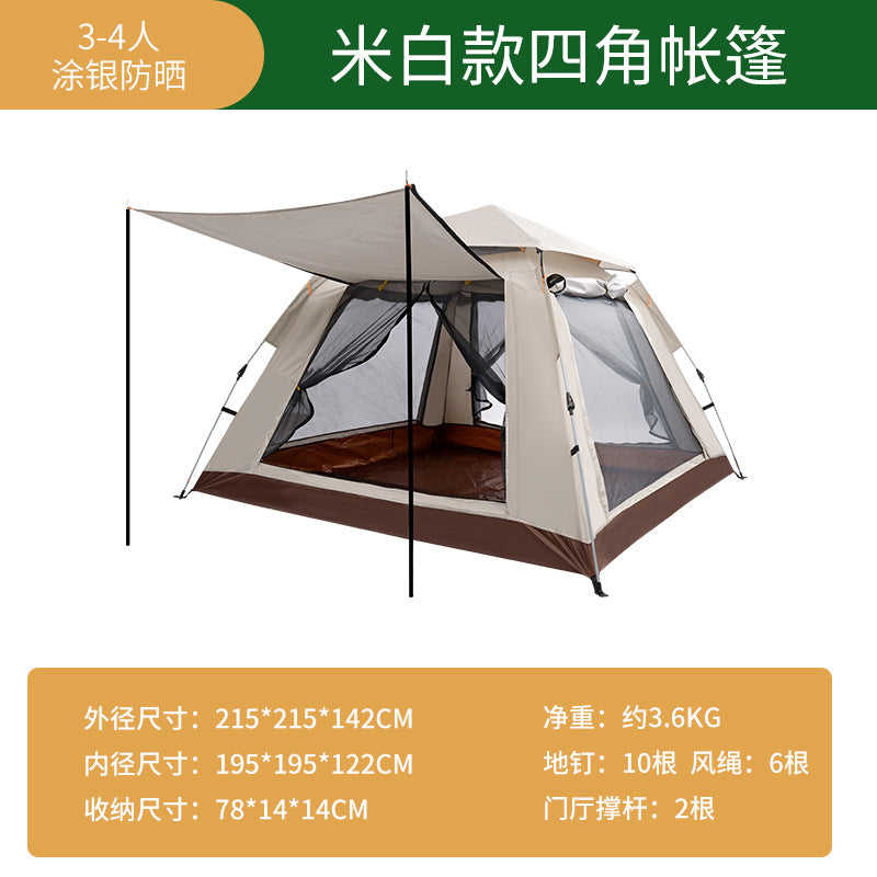 4-Person Camping Tent with Expandable Sun Canopy