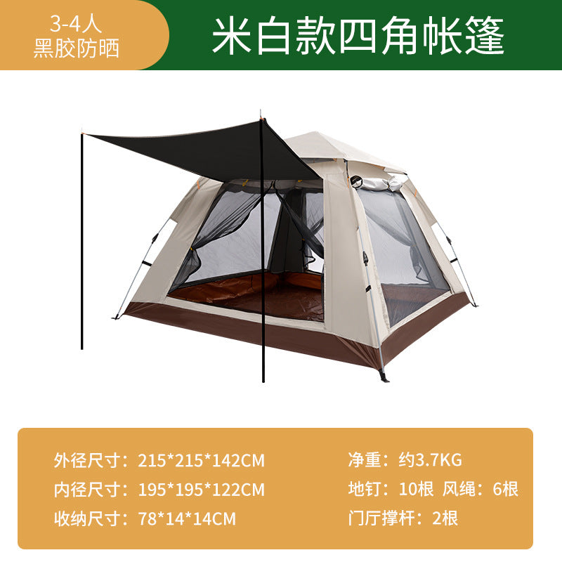 4-Person Camping Tent with Expandable Sun Canopy