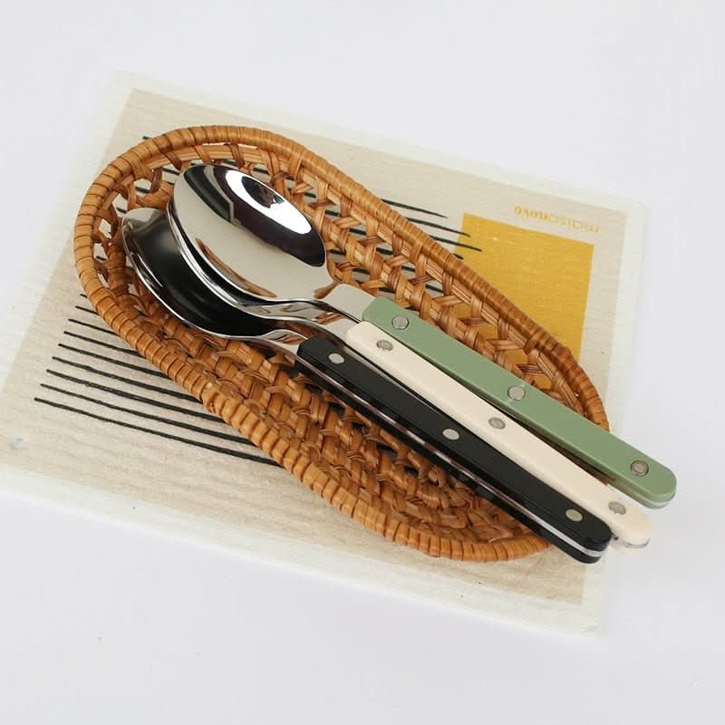 4-Piece Stainless Steel Flatware Set with Engraved Design