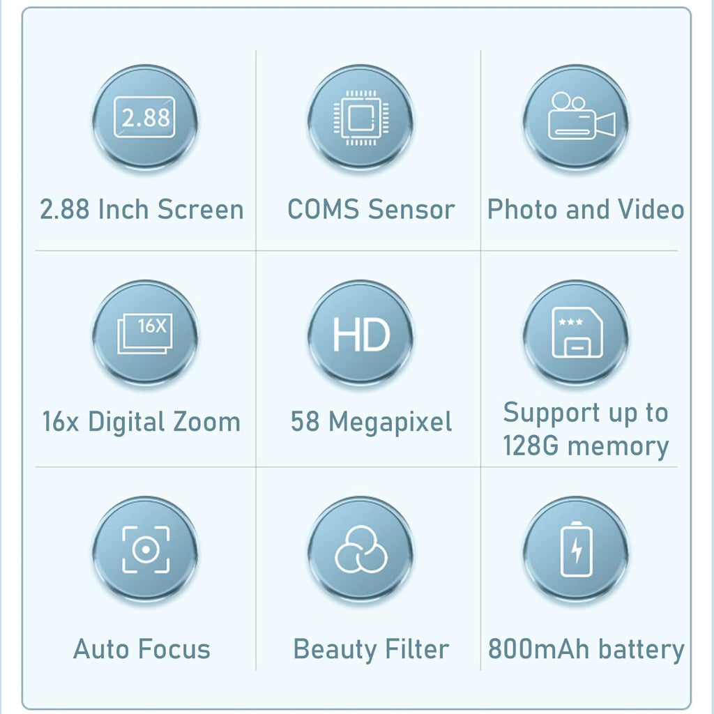 4K Compact Digital Camera with 58MP Photos and 16X Zoom – Lumora
