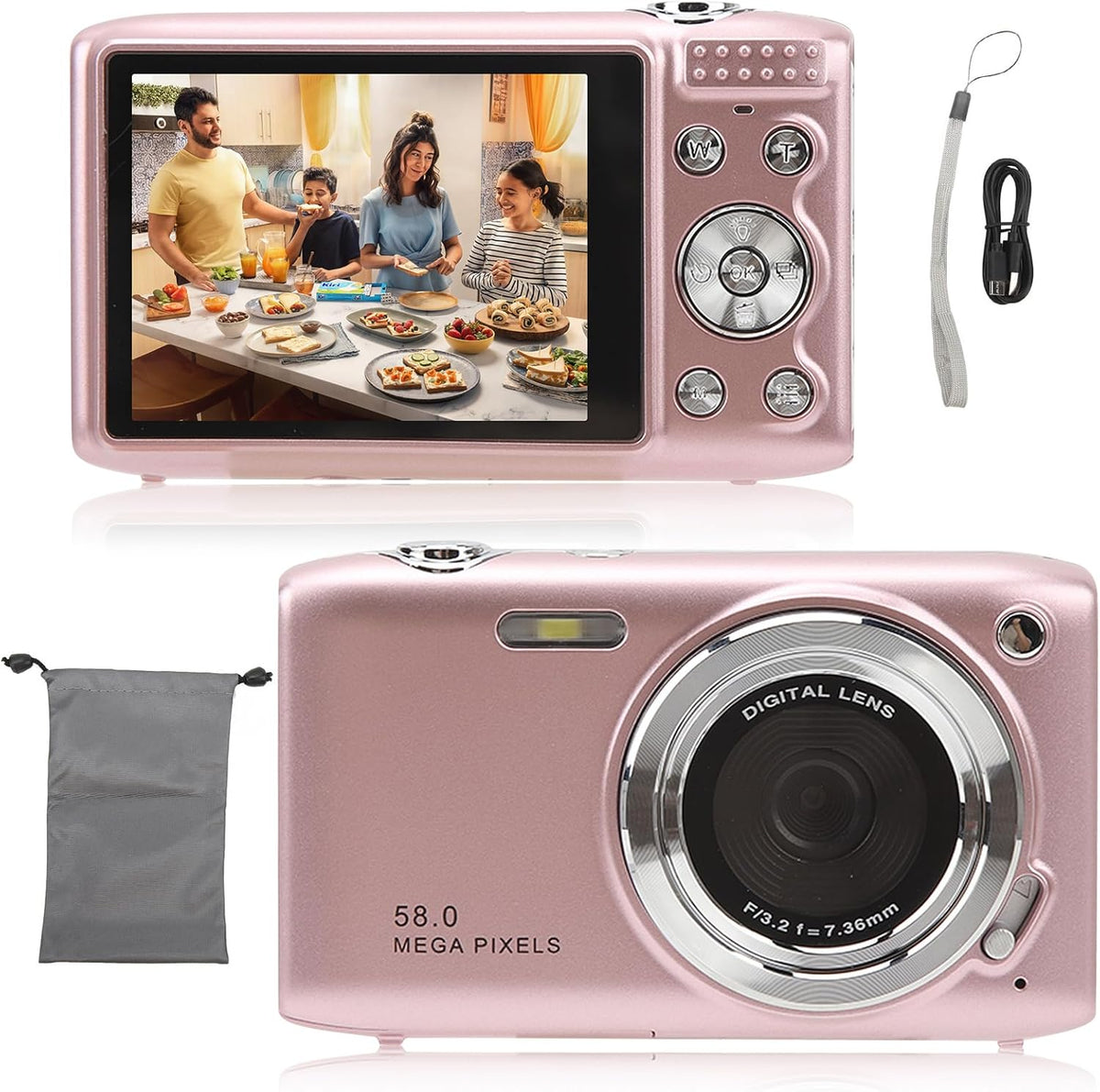 4K Compact Digital Camera with 58MP Photos and 16X Zoom – Lumora