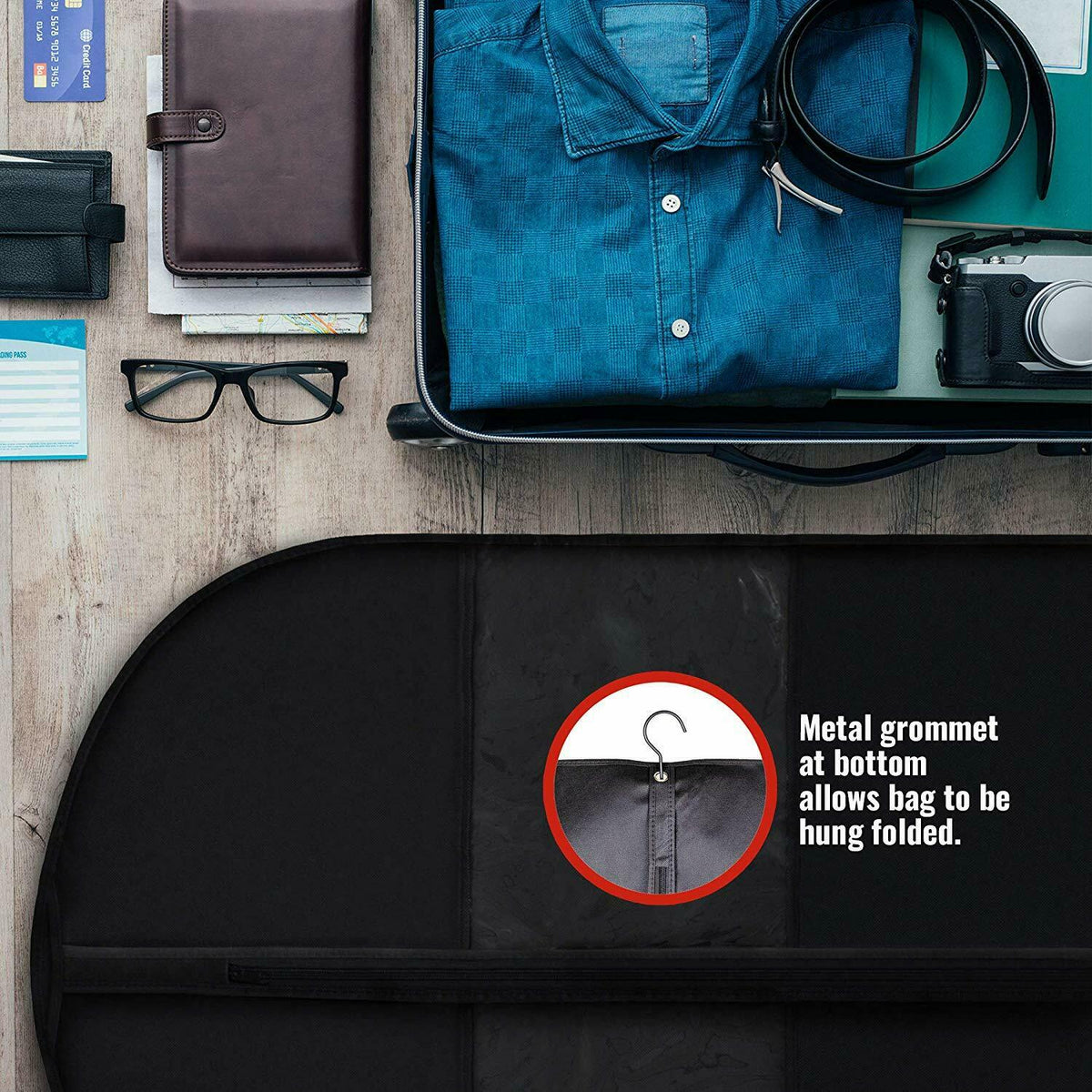 5 Premium Garment Bags with Clear Window - Water-Resistant Travel & Storage - 40"/54"