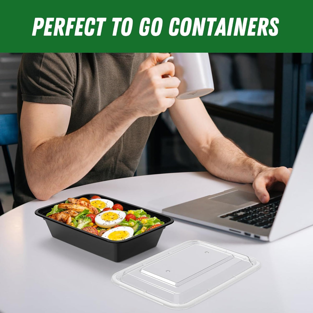 50-Pack Reusable Meal Prep Containers with Lids, Leakproof