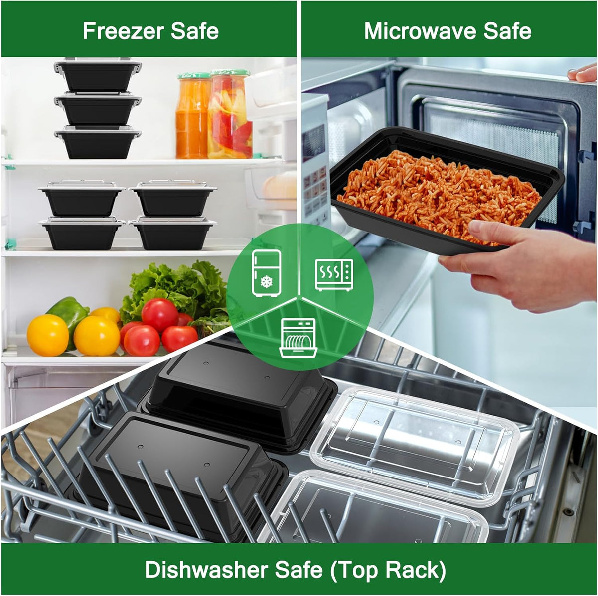 50-Pack Reusable Meal Prep Containers with Lids, Leakproof