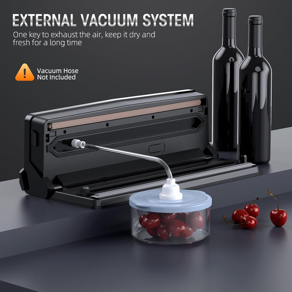 8-in-1 Vacuum Sealer with Built-In Cutter for Dry & Moist Foods