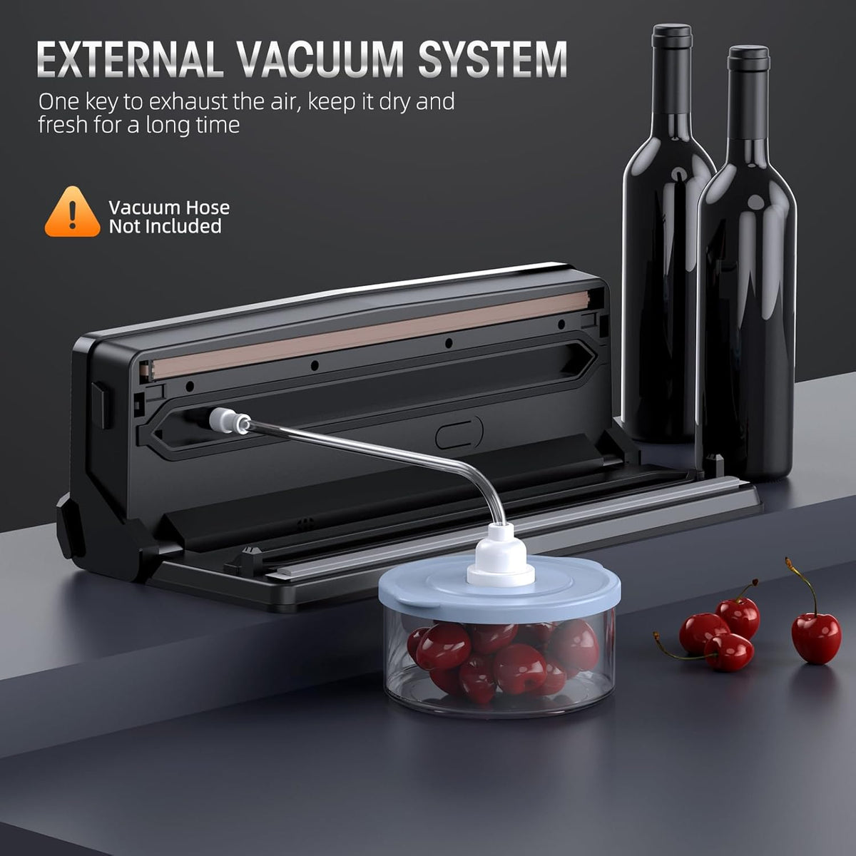 8-in-1 Vacuum Sealer with Built-In Cutter for Dry & Moist Foods