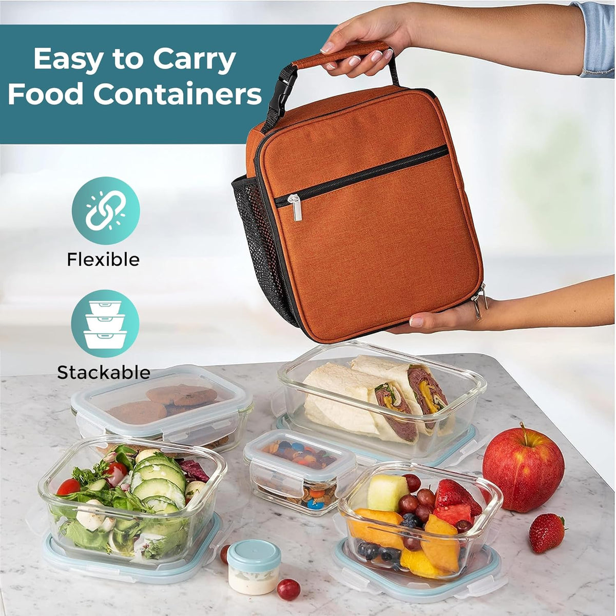 8-Piece Glass Food Storage Container Set with Lids