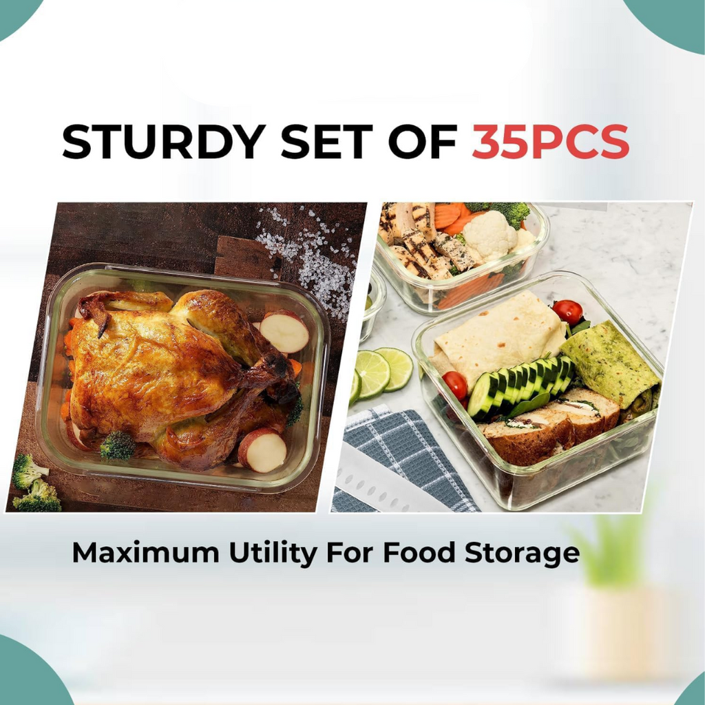 8-Piece Glass Food Storage Container Set with Lids