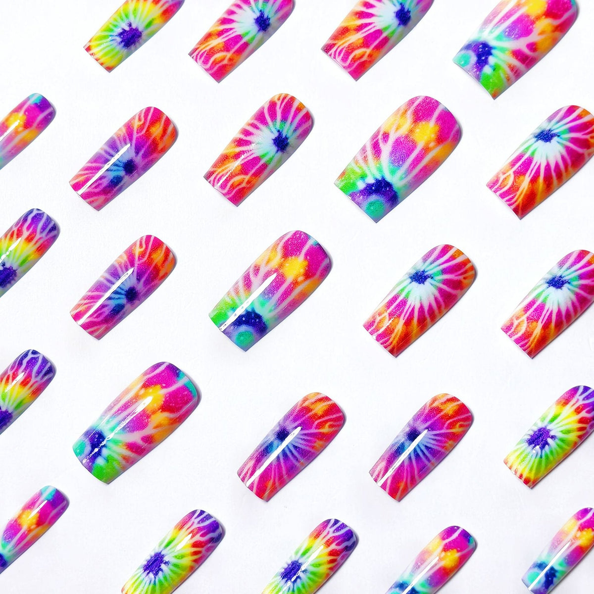 Abstract Tie-Dye Nail Art Design