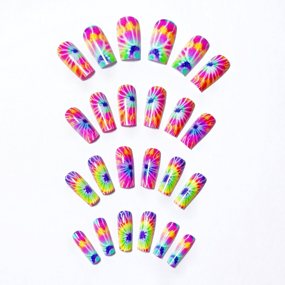 Abstract Tie-Dye Nail Art Design